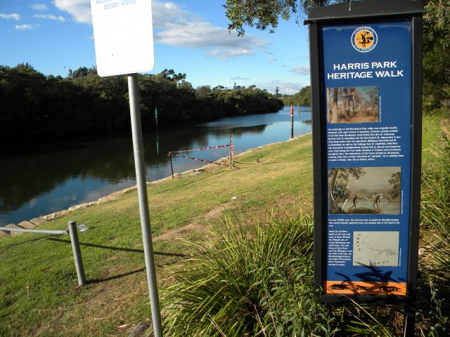 Koori signage near the Parramatta public wharf